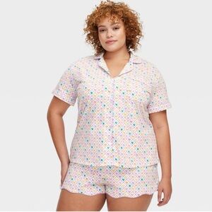 Roller Rabbit Pink Multi Heart-Print Short Pajama Set - in store only exclusive